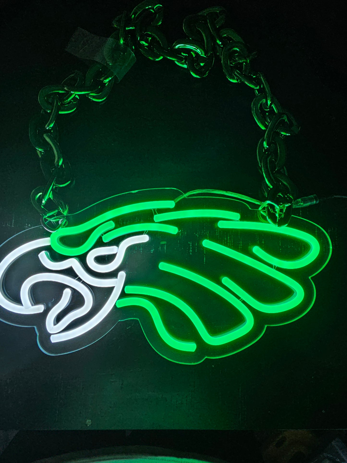 EAGLES FAN 12V LED NECKLACE CHAIN DUAL POWER with remote dimmer control