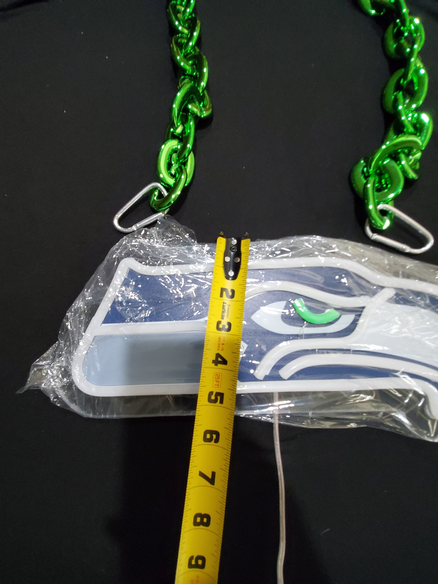 SEAHAWKS white neon led chain sign 12v dual power with remote and dimmer