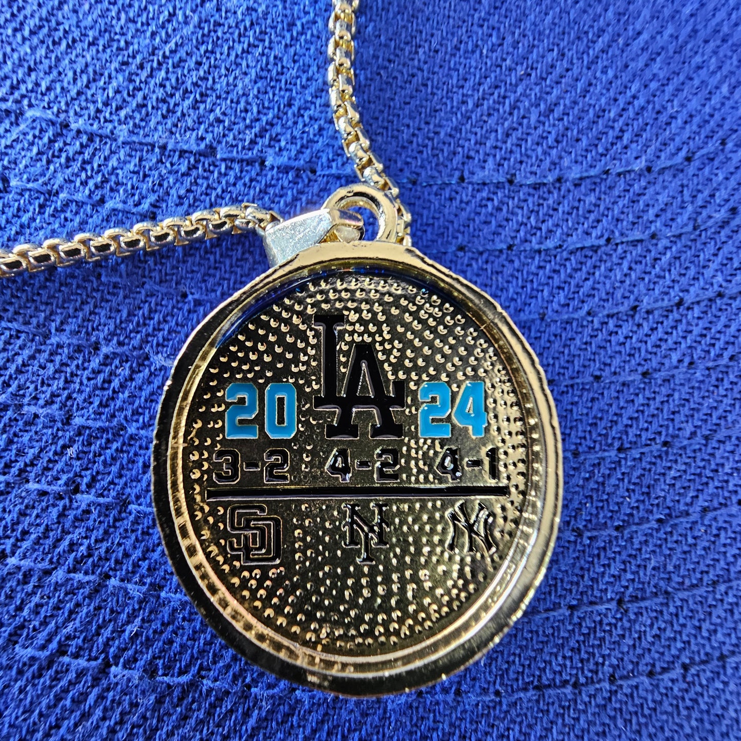 LA 2024 WORLD SERIES Pendant necklace top of ring replica with date and team's engraved 2024