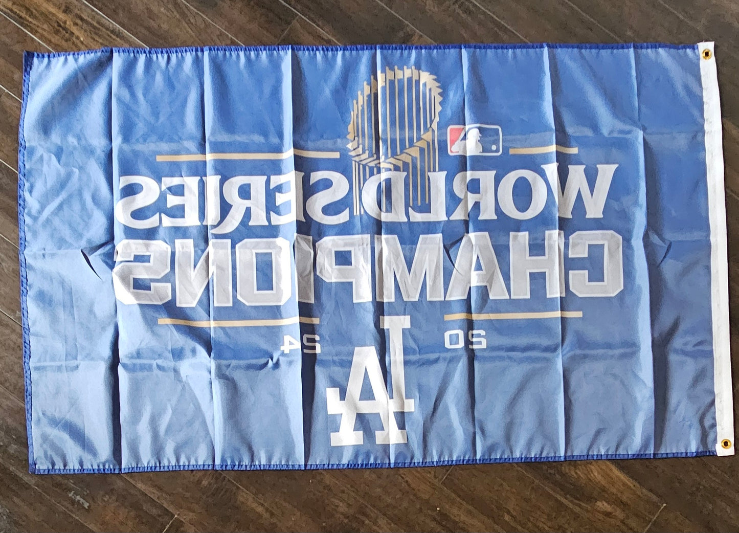 Dodgers world Series champions flag 3ft × 5ft single ply 1 sided  print.