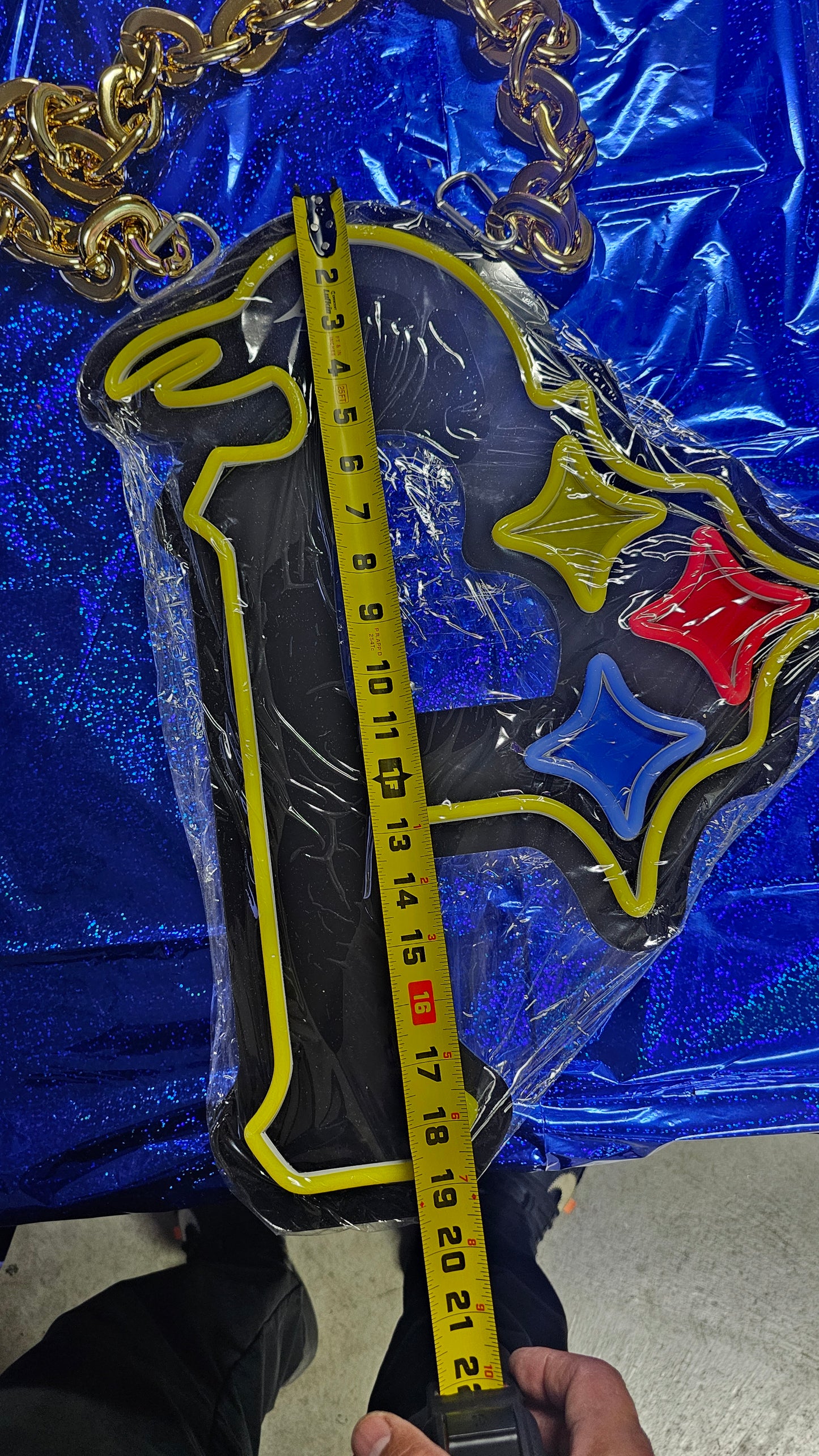 Pittsburgh steelers, penguins, pirates FAN LED NECKLACE CHAIN or Wall 12v dual power with remote dimmer gold chain