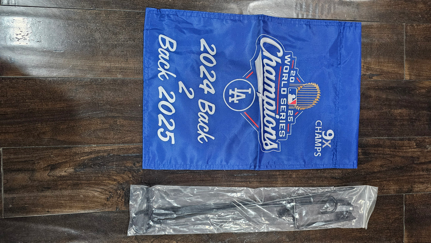 2025 Dodgers world series champion Garden flag single ply 2 sided print.