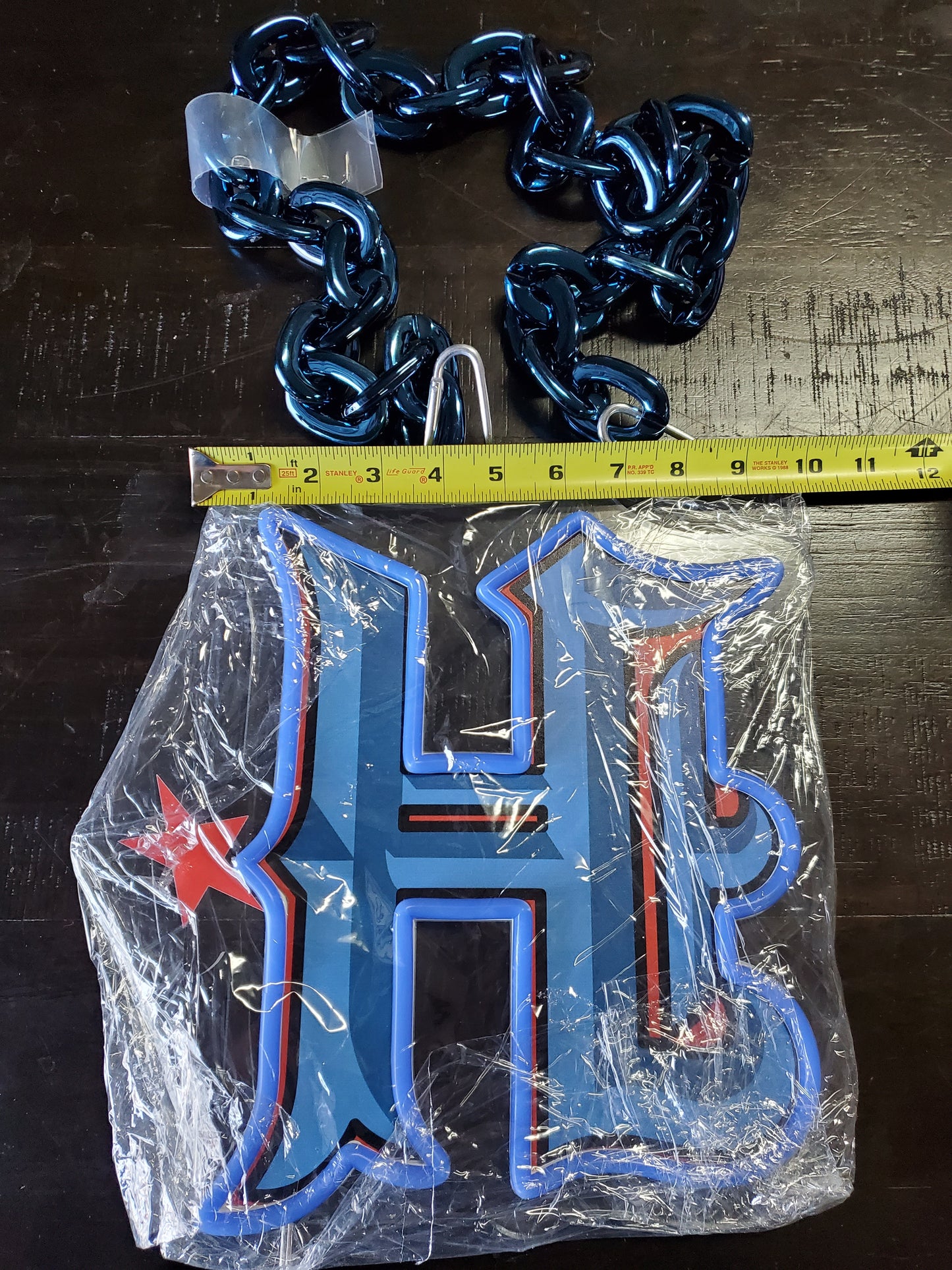 HTOWN LOGO Houston Texans neon blue led logo necklace chain 5v