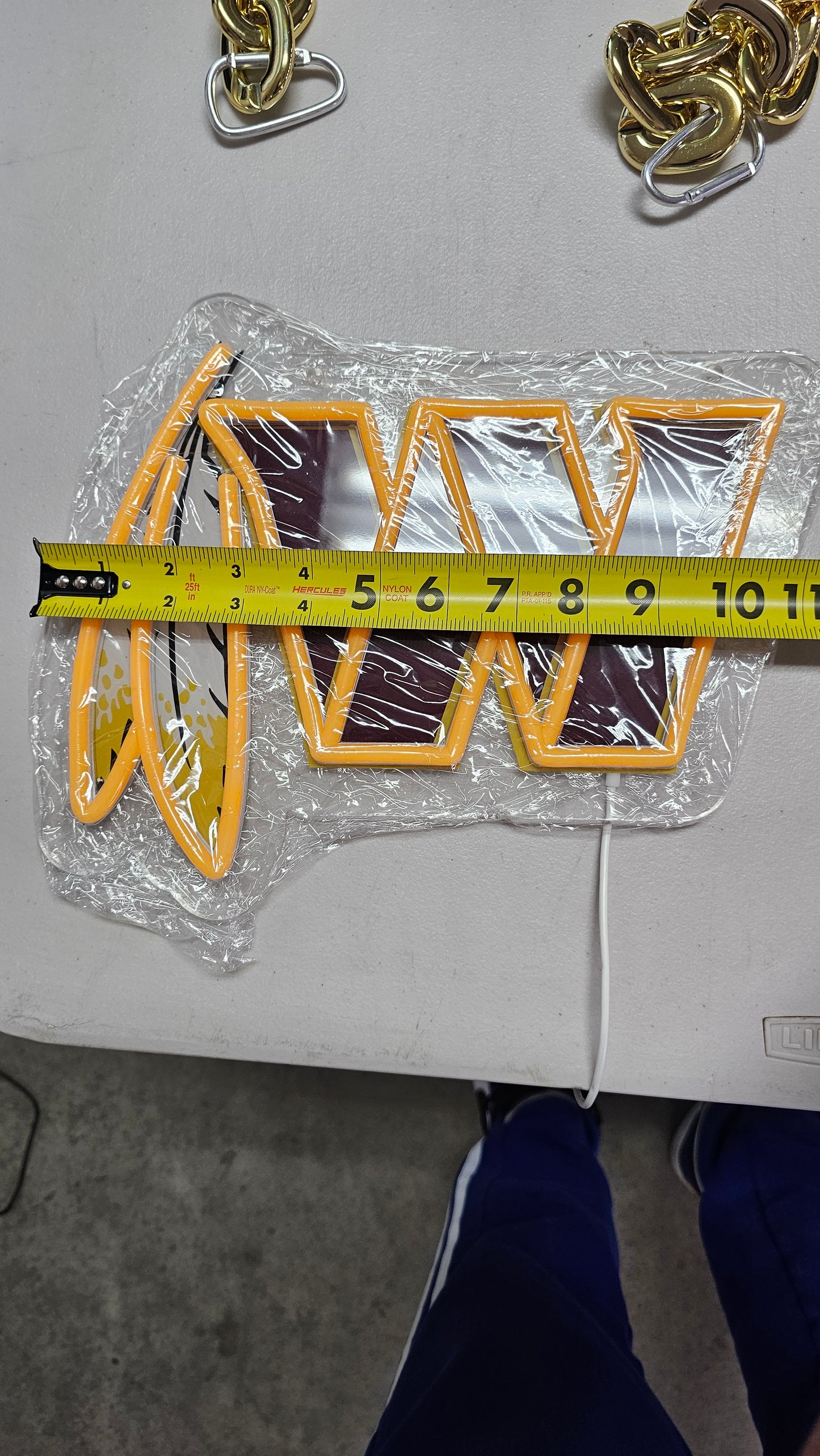 WASHINGTON W with feather led chain sign 5v