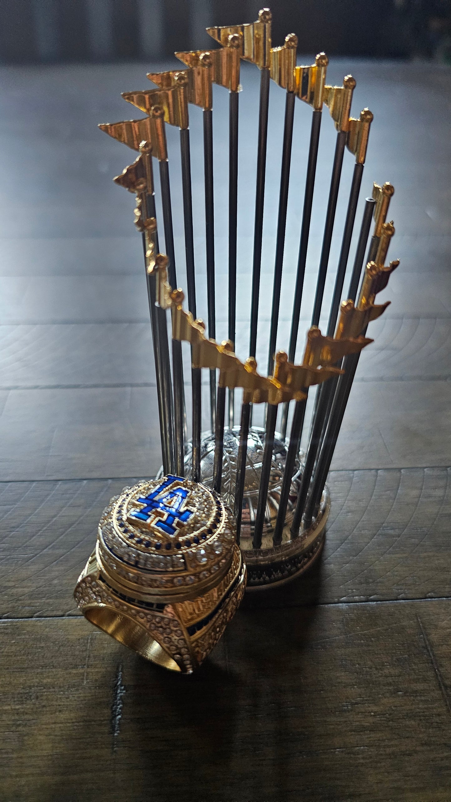 #17 Ohtani WORLD SERIES CHAMPIONS 2024 Ring & Trophy combo size 13
