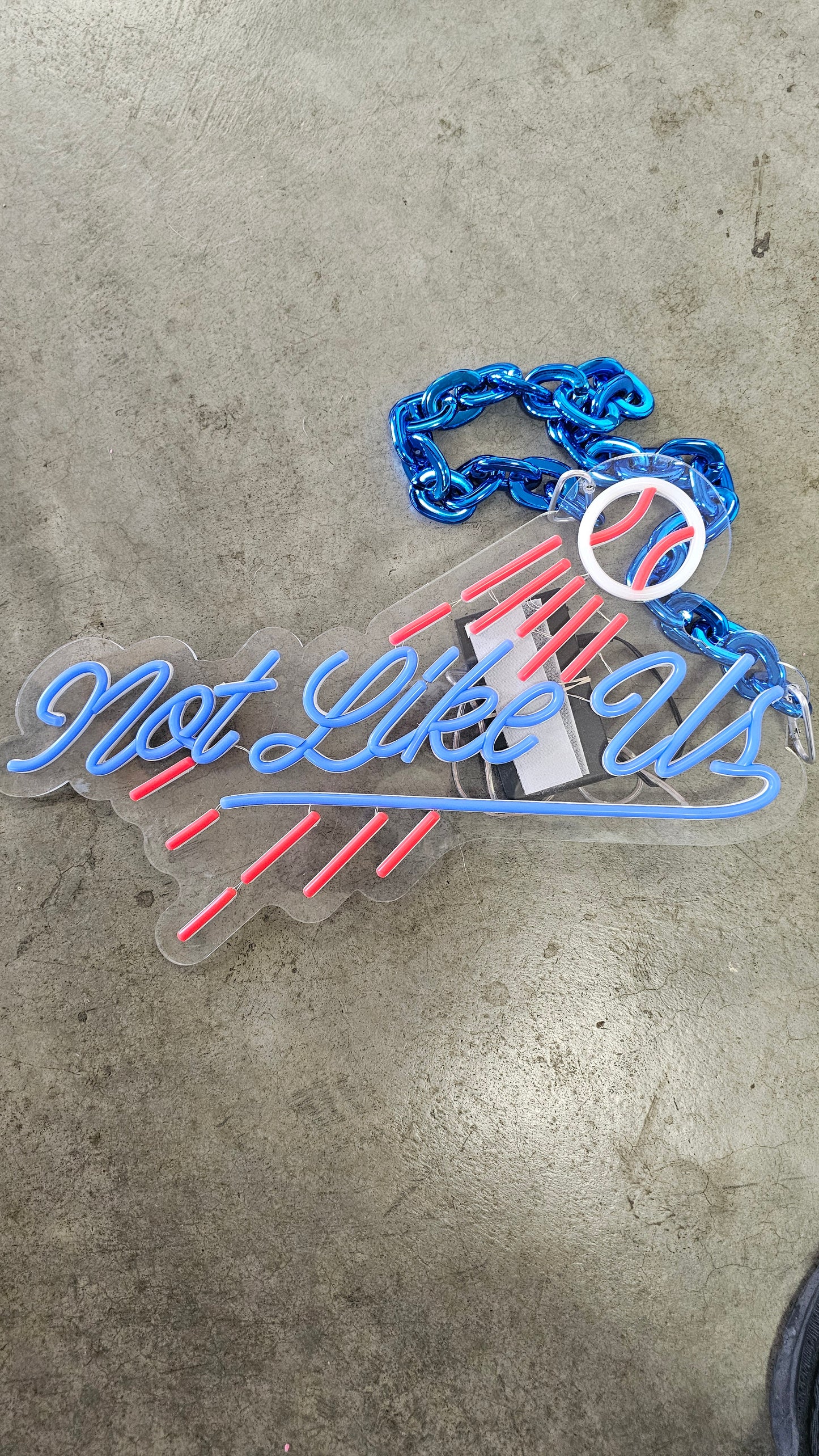 Not Like Us Shower LED Light-Up LA Dodgers chain 12v 17x20