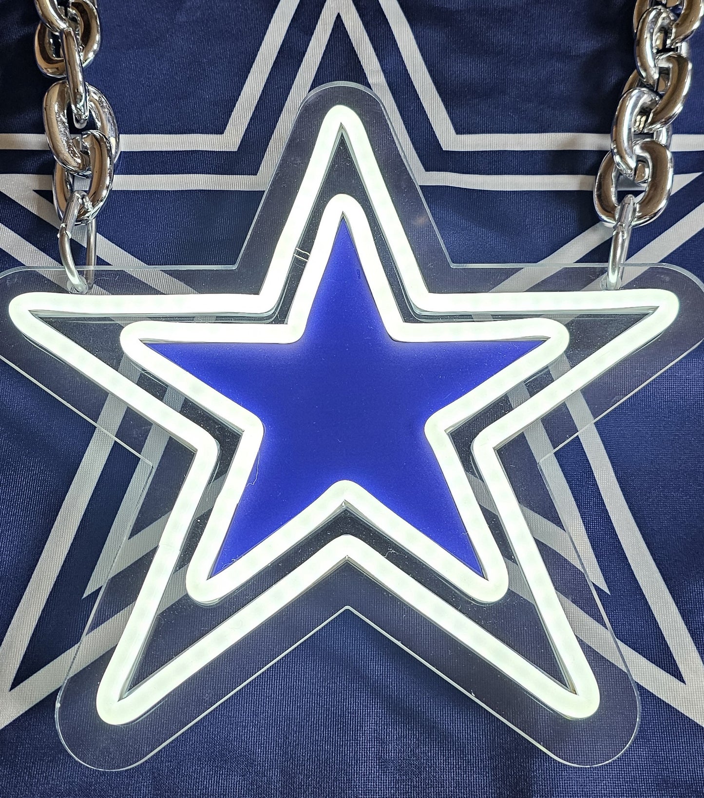 New Light Up Gameday Star Chain 12v dual power with Dimmer and remote