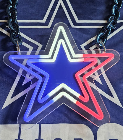 New Light Up Gameday Star Chain 12v dual power with Dimmer and remote