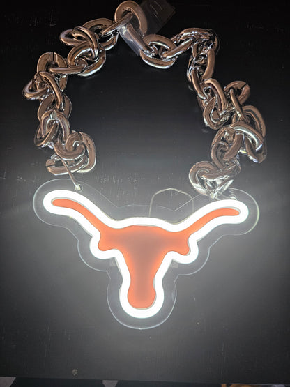 TEXANS LONGHORNS led fan Necklace fan chain 5v