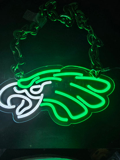 EAGLES FAN 12V LED NECKLACE CHAIN DUAL POWER with remote dimmer control