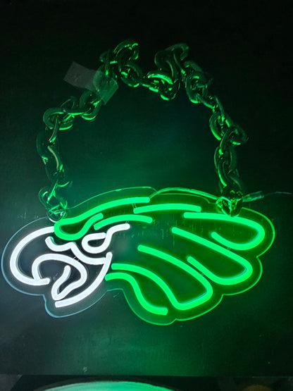 EAGLES FAN 12V LED NECKLACE CHAIN DUAL POWER with remote dimmer control