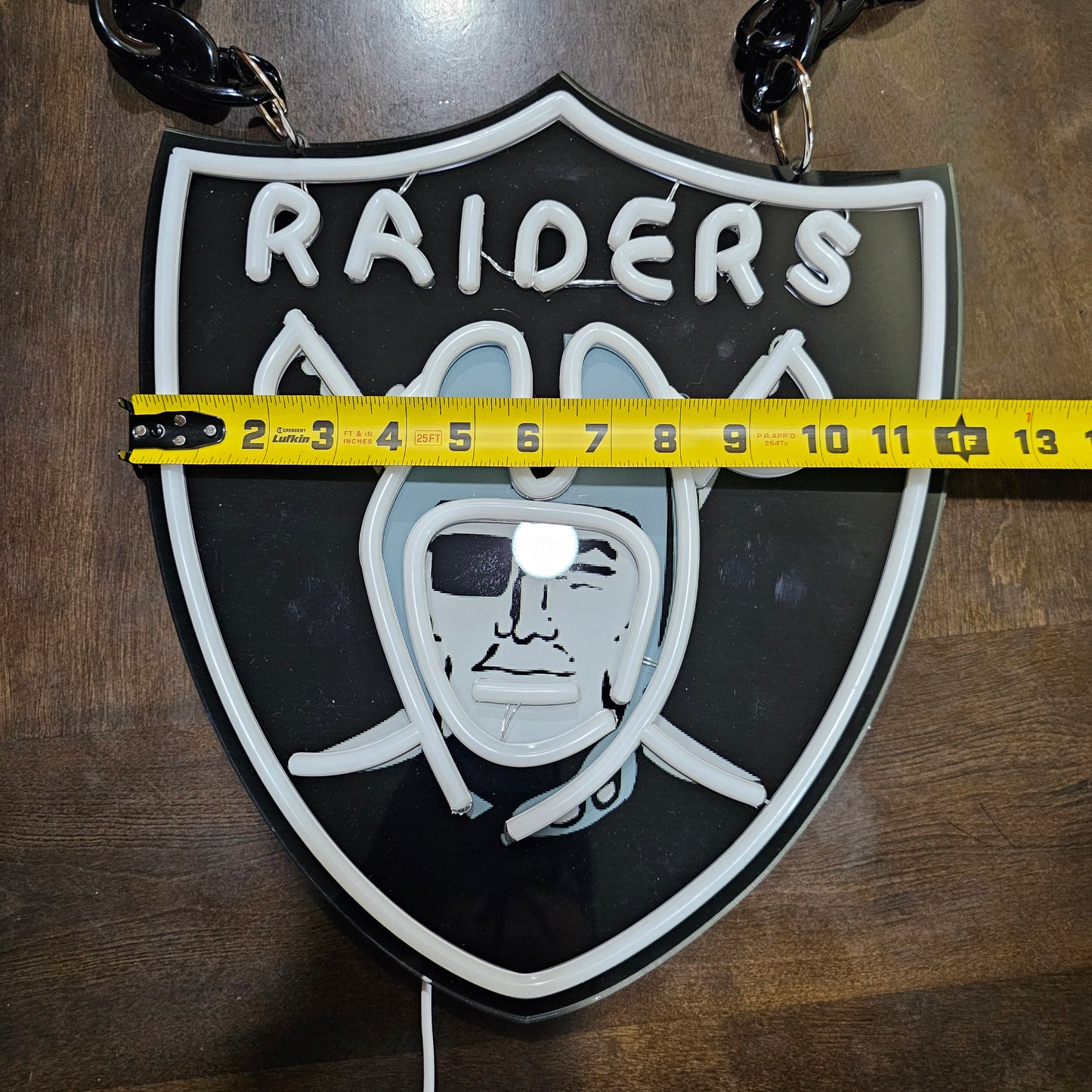 LAS VEGAS RAIDERS LED SHIELD NECKLACE Dual power with Dimmer and flashing and remote!!