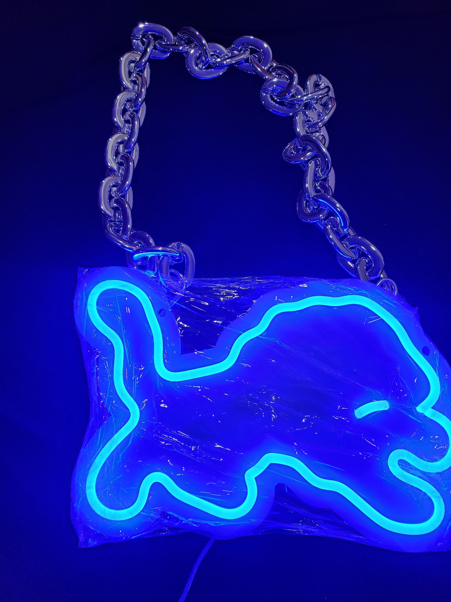 LIONS FAN NEON BLUE CHAIN 12V DUAL POWER