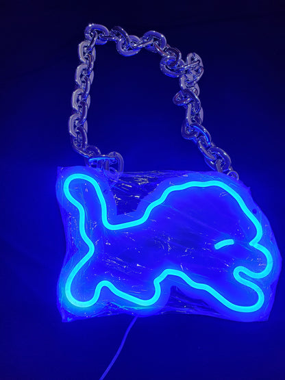 LIONS FAN NEON BLUE CHAIN 12V DUAL POWER