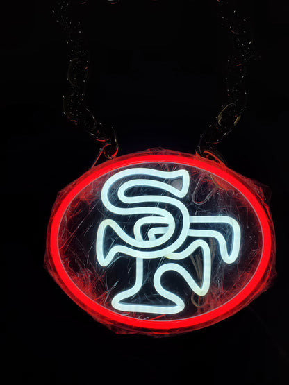 49ers SF CIRCLE led chain sign 12v dual power with remote and dimmer