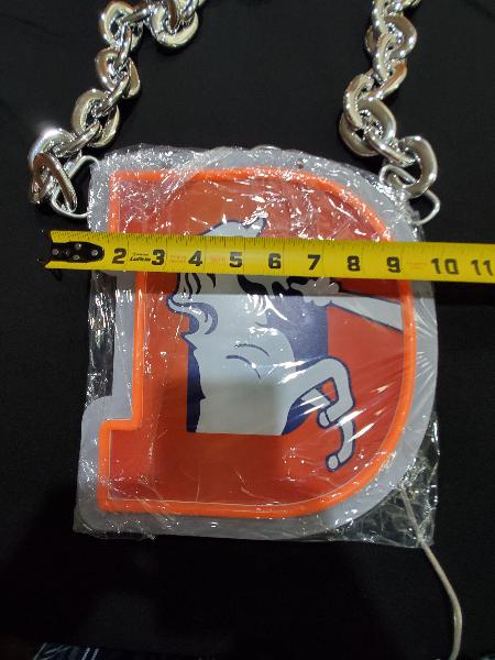 BRONCOS CHAIN LED Necklace sign 12v dual power with remote and dimmer