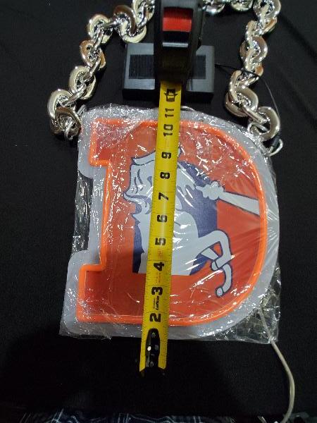 BRONCOS CHAIN LED Necklace sign 12v dual power with remote and dimmer