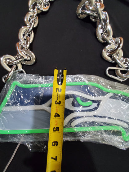 SEAHAWKS GREEN led chain sign 12v dual power with remote and dimmer