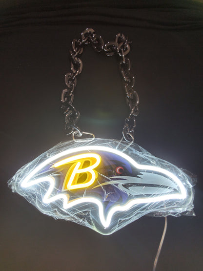 RAVENS led chain sign 12v dual power with remote and dimmer.