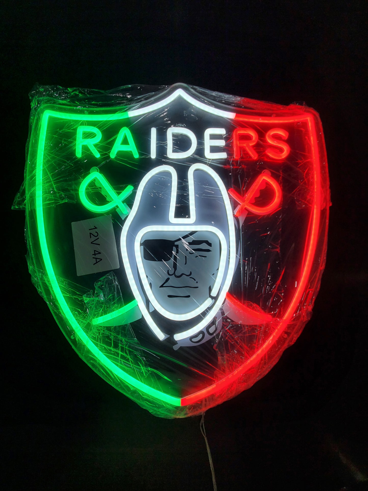 LAS VEGAS RAIDERS MEXICO COLORS SHIELD WALL ALL LED SIGN