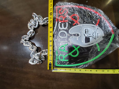 LAS VEGAS RAIDERS MEXICO COLOR LED SHIELDNECKLACE Dual power with Dimmer and flashing and remote!!