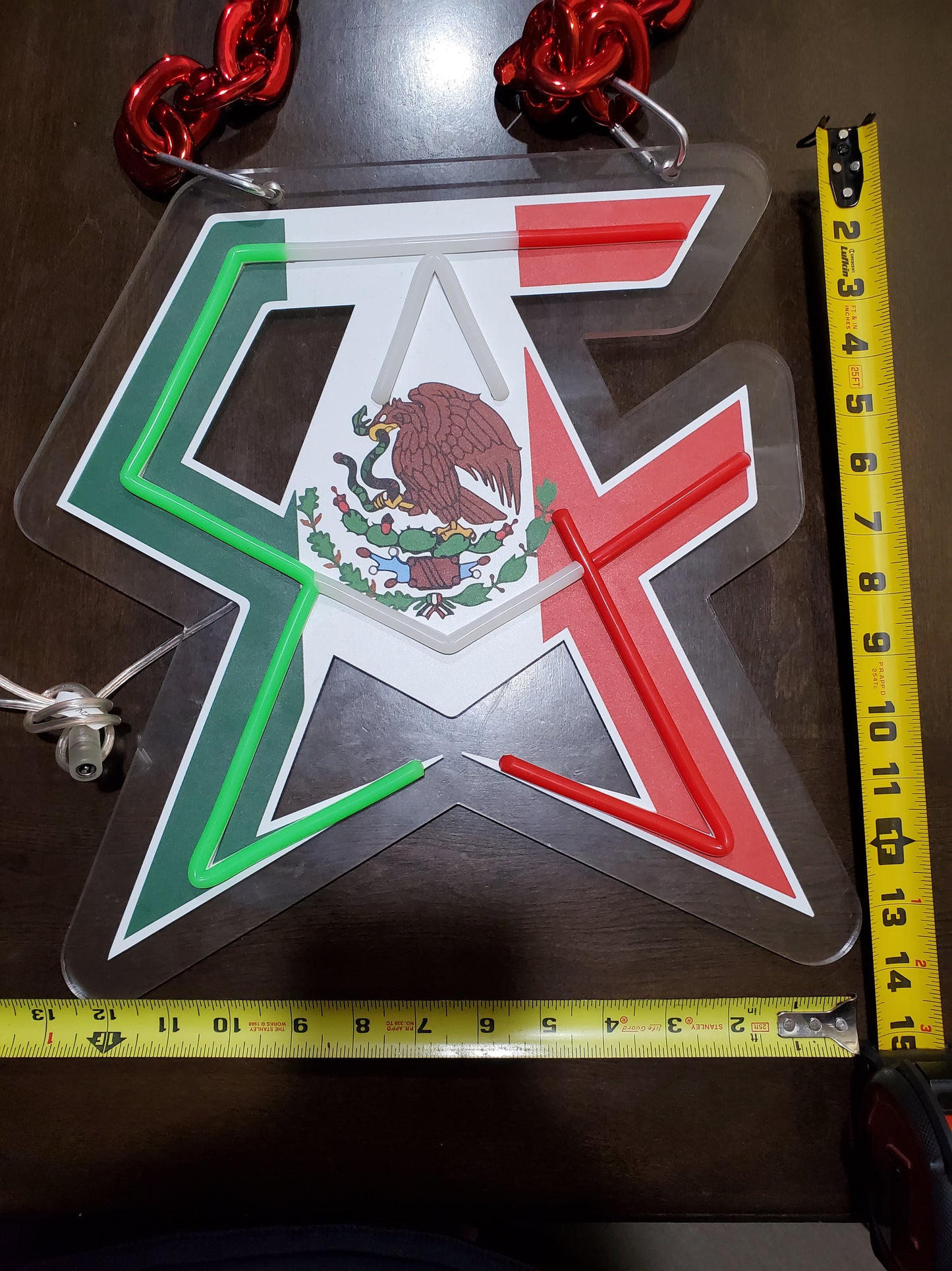 CANELO ALVAREZ LED MEXICO NECKLACE CHAIN WITH DIMMER AND REMOTE 12V