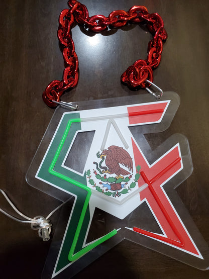 CANELO ALVAREZ LED MEXICO NECKLACE CHAIN WITH DIMMER AND REMOTE 12V