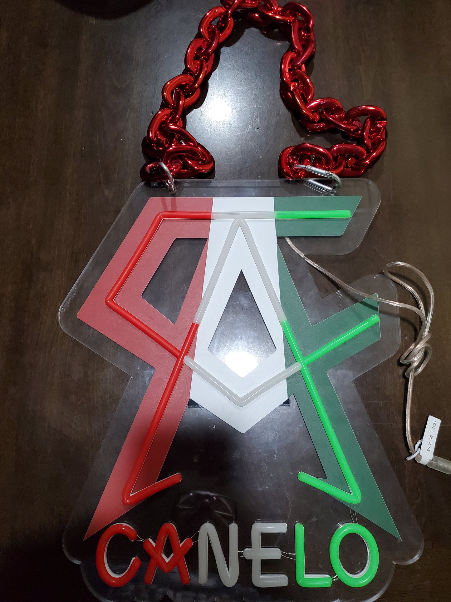 CANELO ALVAREZ LED LOGO NECKLACE CHAIN WITH DIMMER AND REMOTE 12V