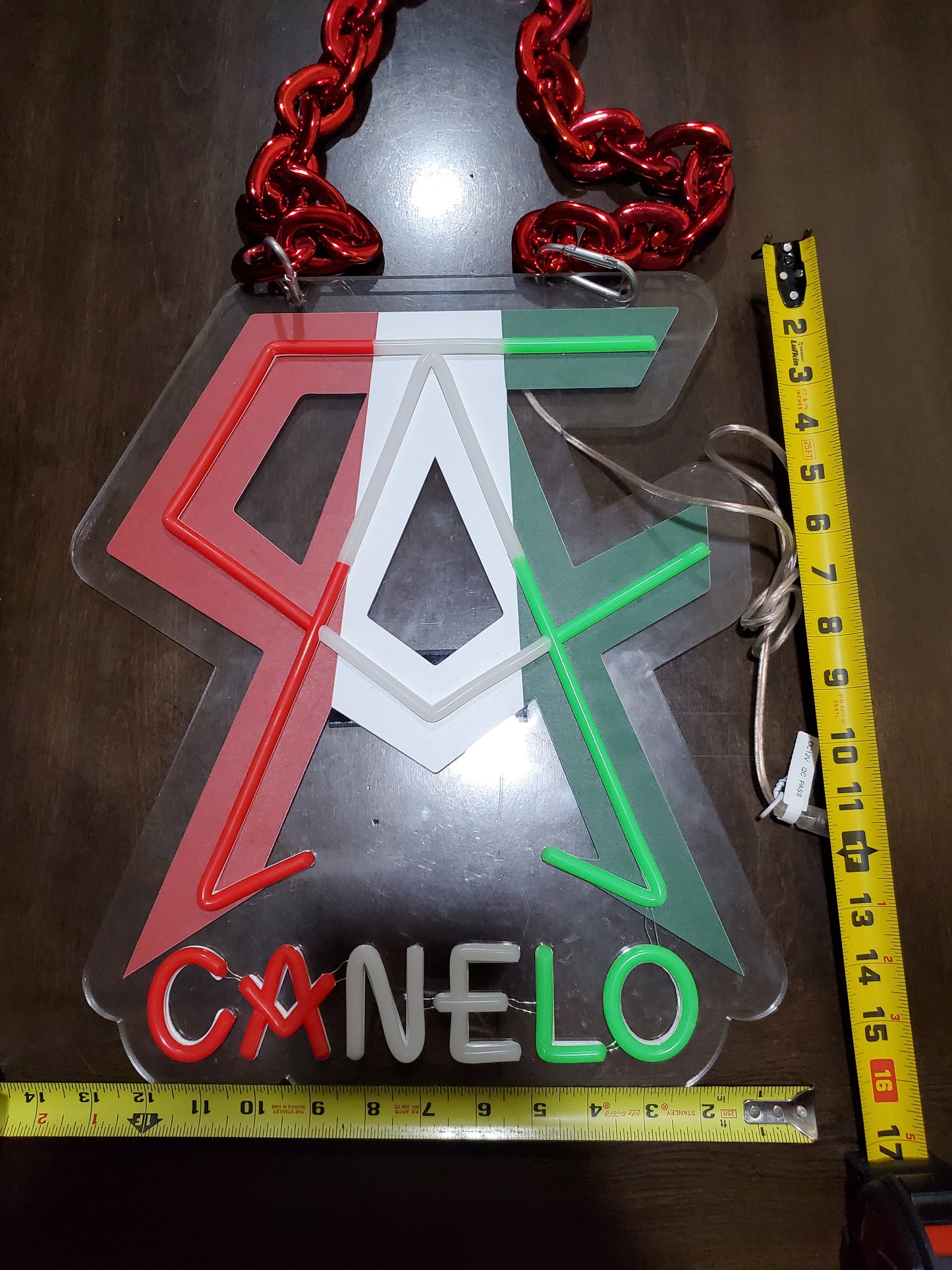 CANELO ALVAREZ LED LOGO NECKLACE CHAIN WITH DIMMER AND REMOTE 12V