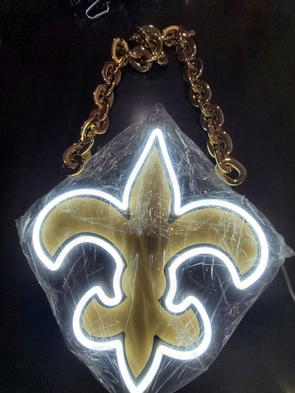 SAINTS led chain sign 12v dual power with remote and dimmer