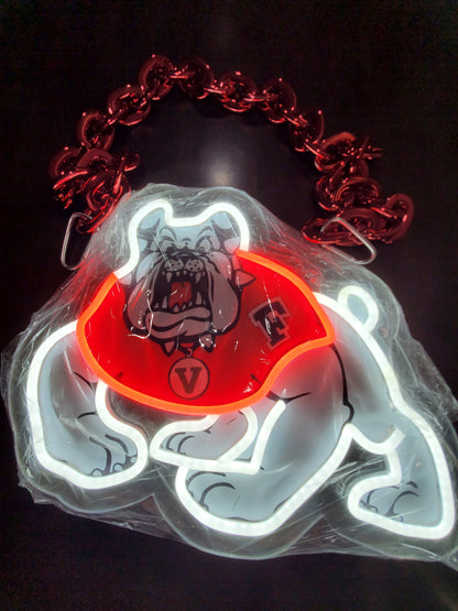 FRESNO STATE BULLDOGS led chain sign 12v dual power with remote and dimmer