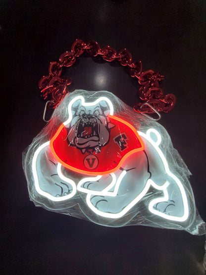 FRESNO STATE BULLDOGS led chain sign 12v dual power with remote and dimmer