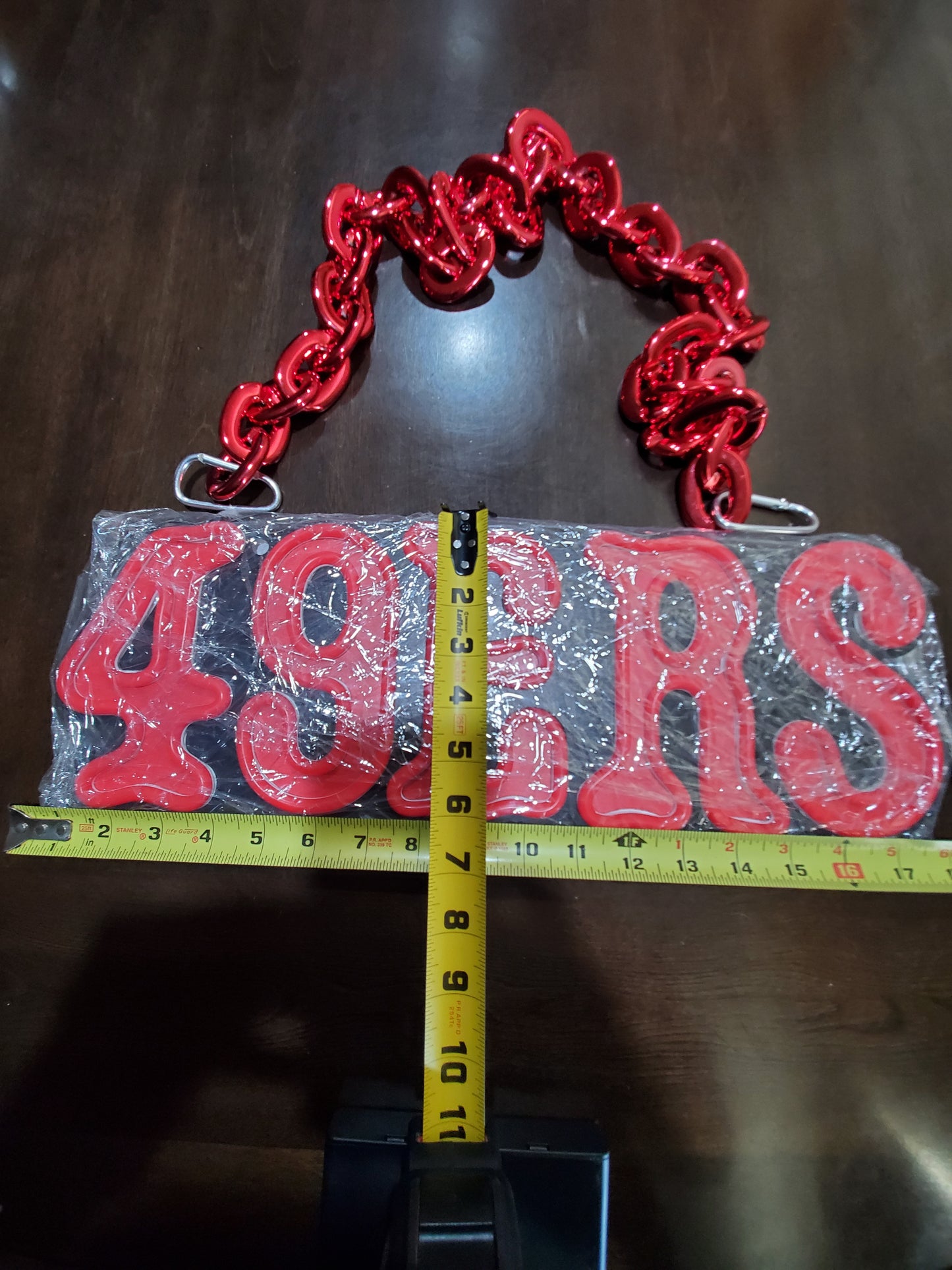 49ers led chain sign Red neon with Red uv 12v dual power with remote and dimmer