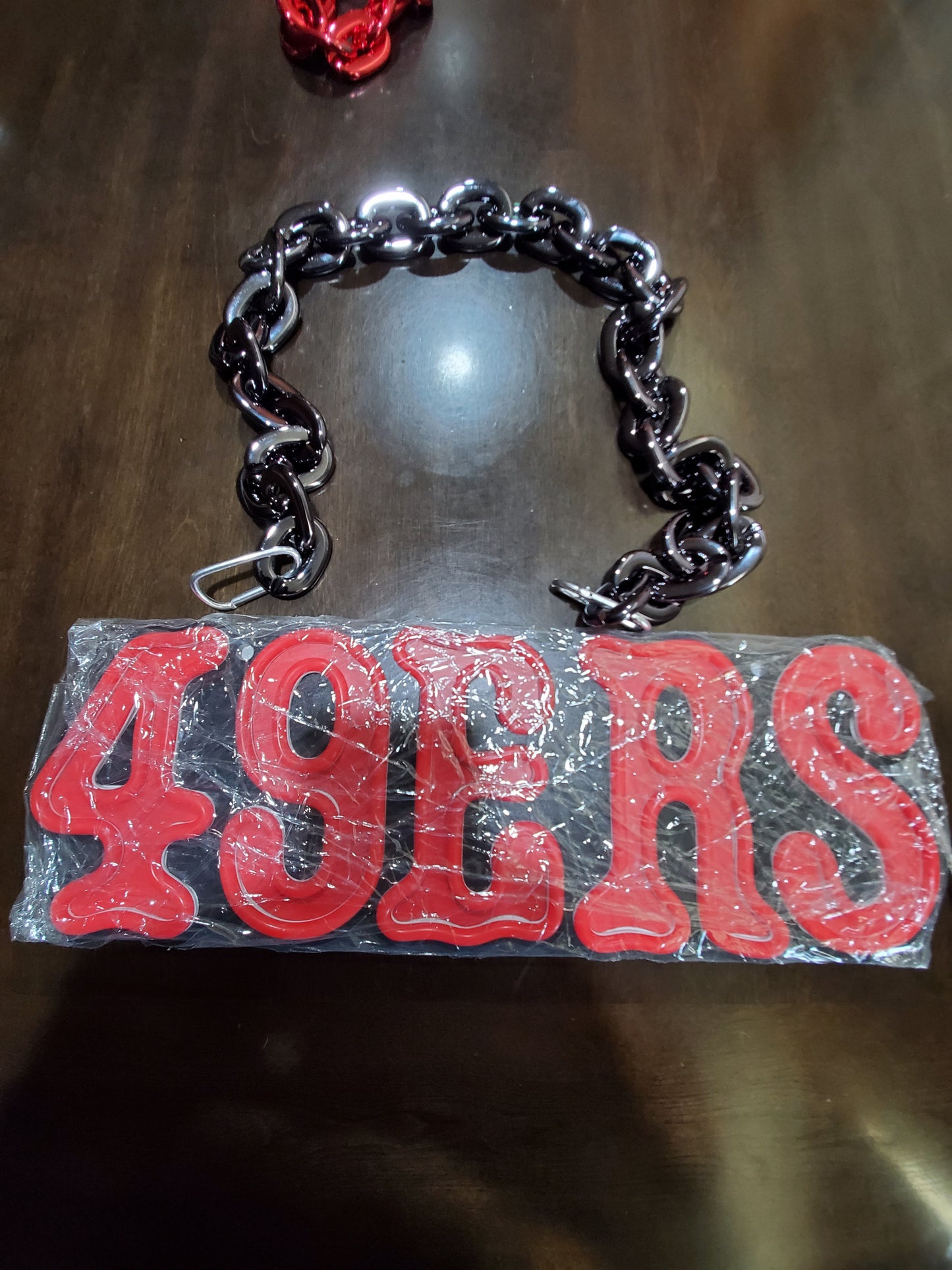 49ers led chain sign Red neon with Red uv 12v dual power with remote and dimmer