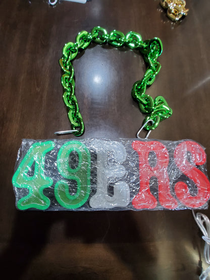 49ers led chain sign Mexico colors neon 12v dual power with remote and dimmer