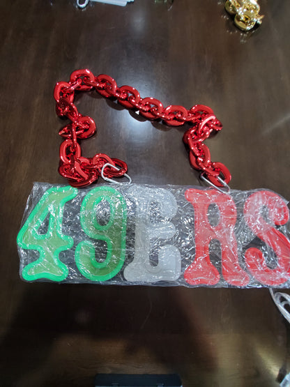 49ers led chain sign Mexico colors neon 12v dual power with remote and dimmer