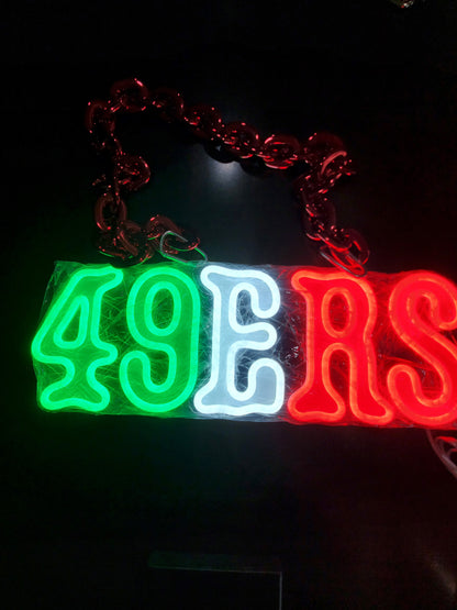 49ers led chain sign Mexico colors neon 12v dual power with remote and dimmer