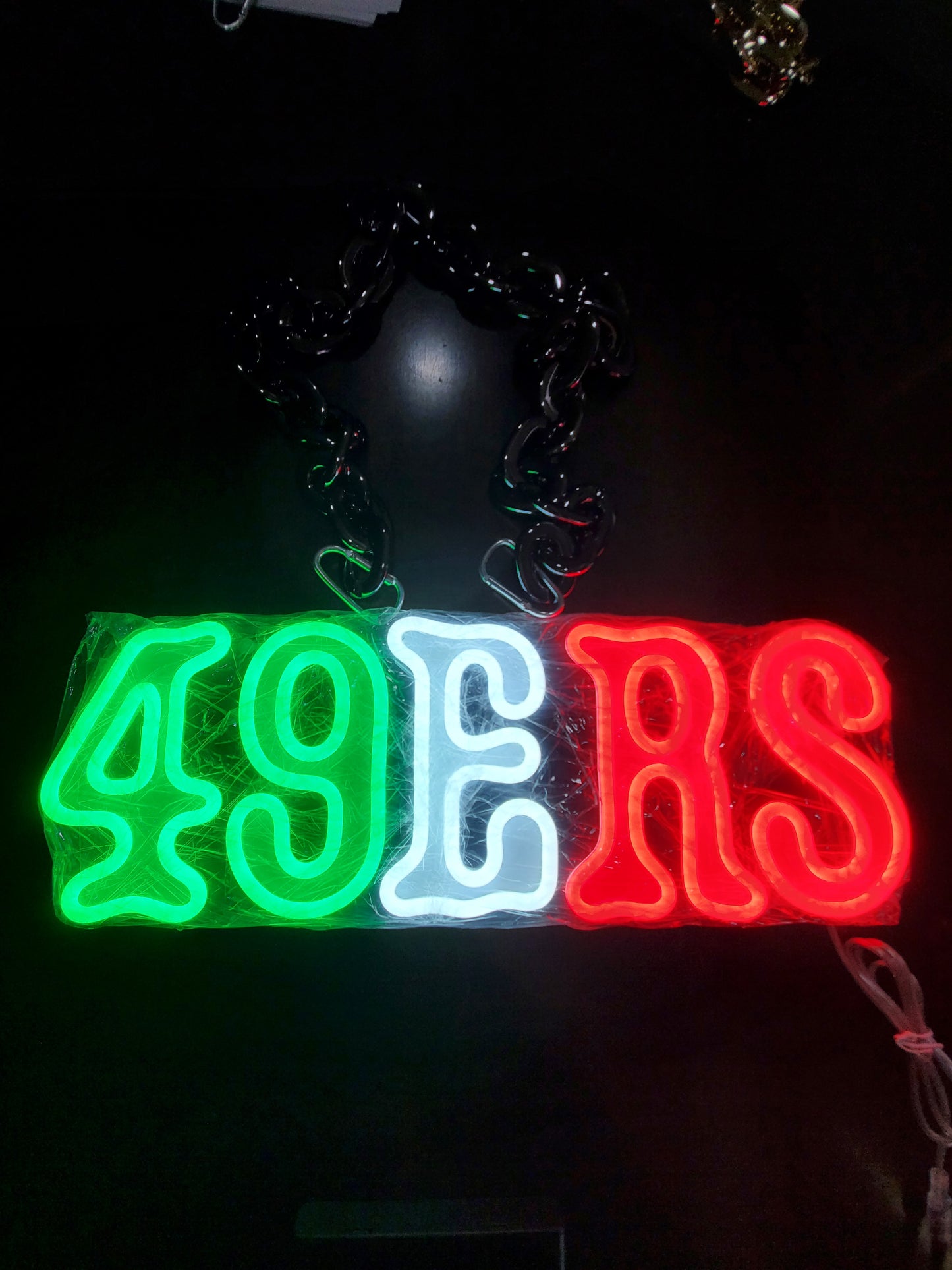 49ers led chain sign Mexico colors neon 12v dual power with remote and dimmer