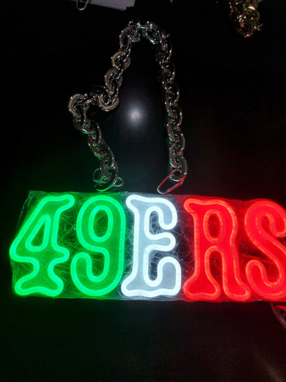 49ers led chain sign Mexico colors neon 12v dual power with remote and dimmer