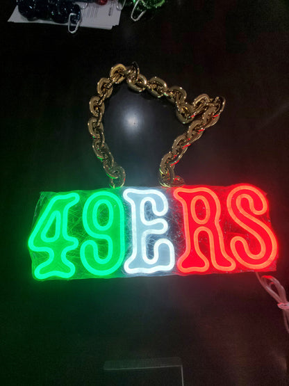 49ers led chain sign Mexico colors neon 12v dual power with remote and dimmer