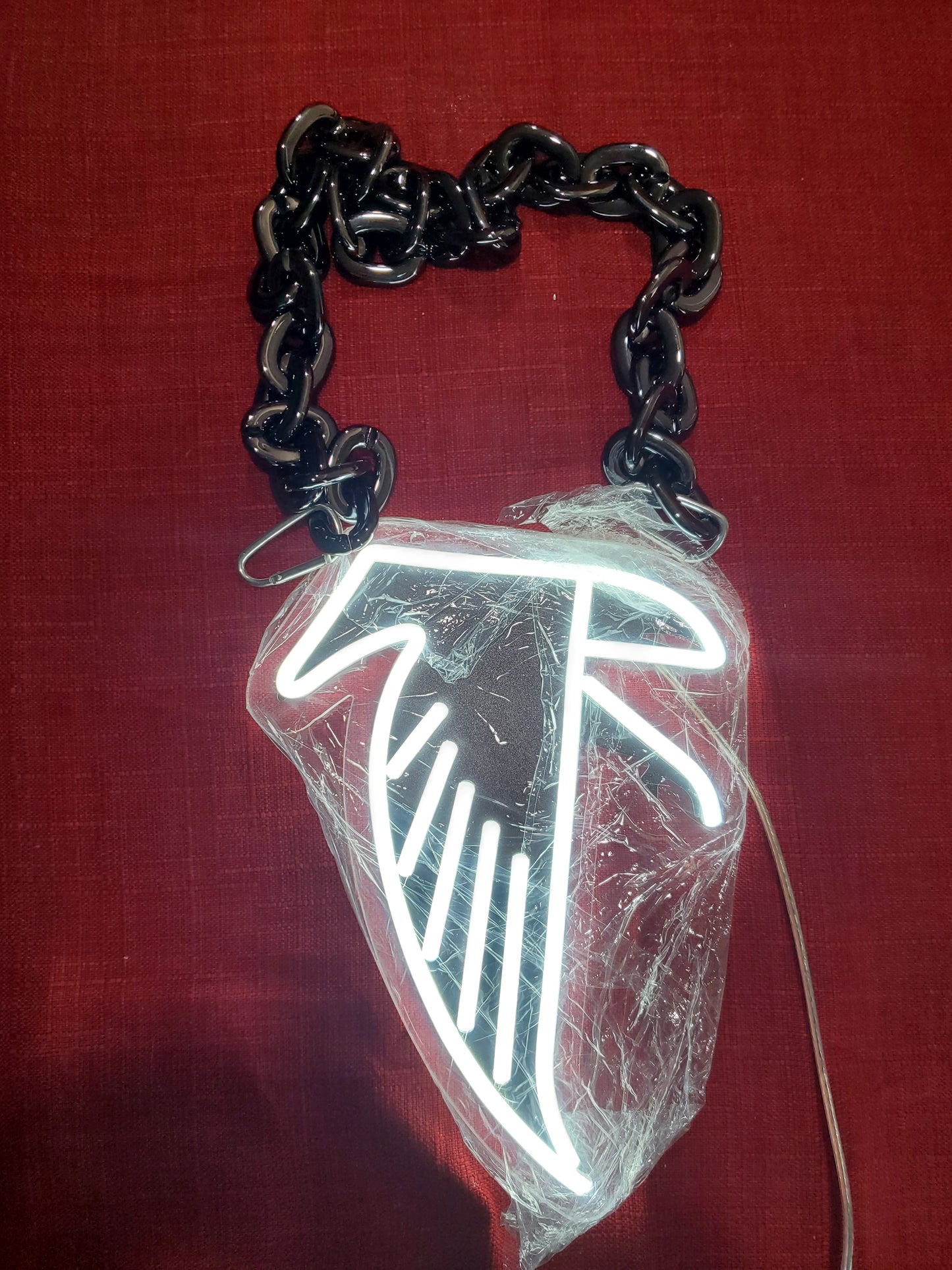 ATLANTA FALCONS Retro White led chain sign 12v dual power with remote and dimmer