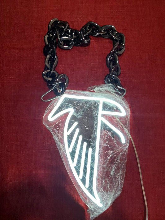 ATLANTA FALCONS Retro White led chain sign 12v dual power with remote and dimmer