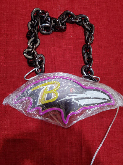 RAVENS purple neon led chain sign 12v dual power with remote and dimmer.