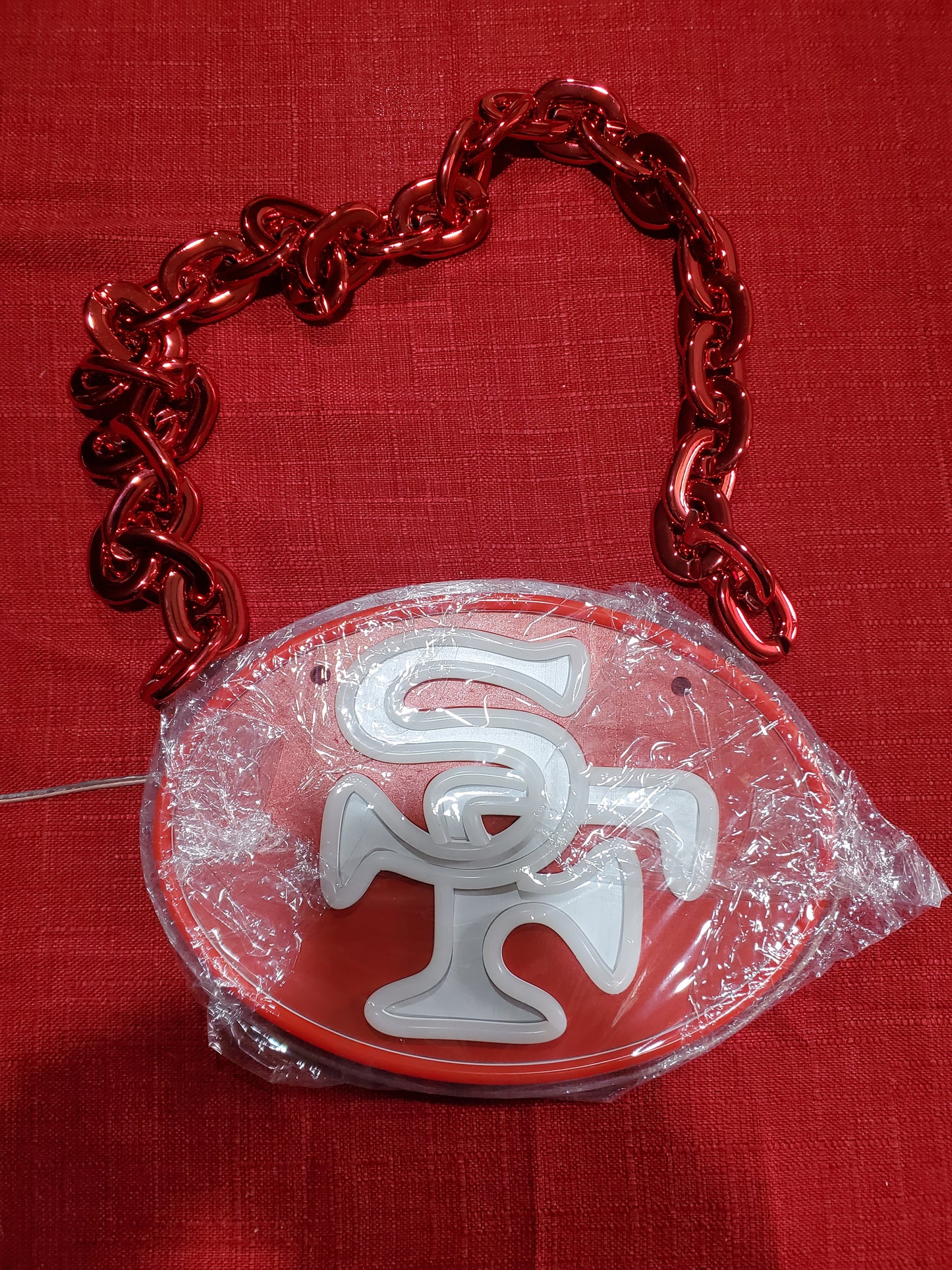 49ers SF Red uv led chain sign 12v dual power with remote and dimmer