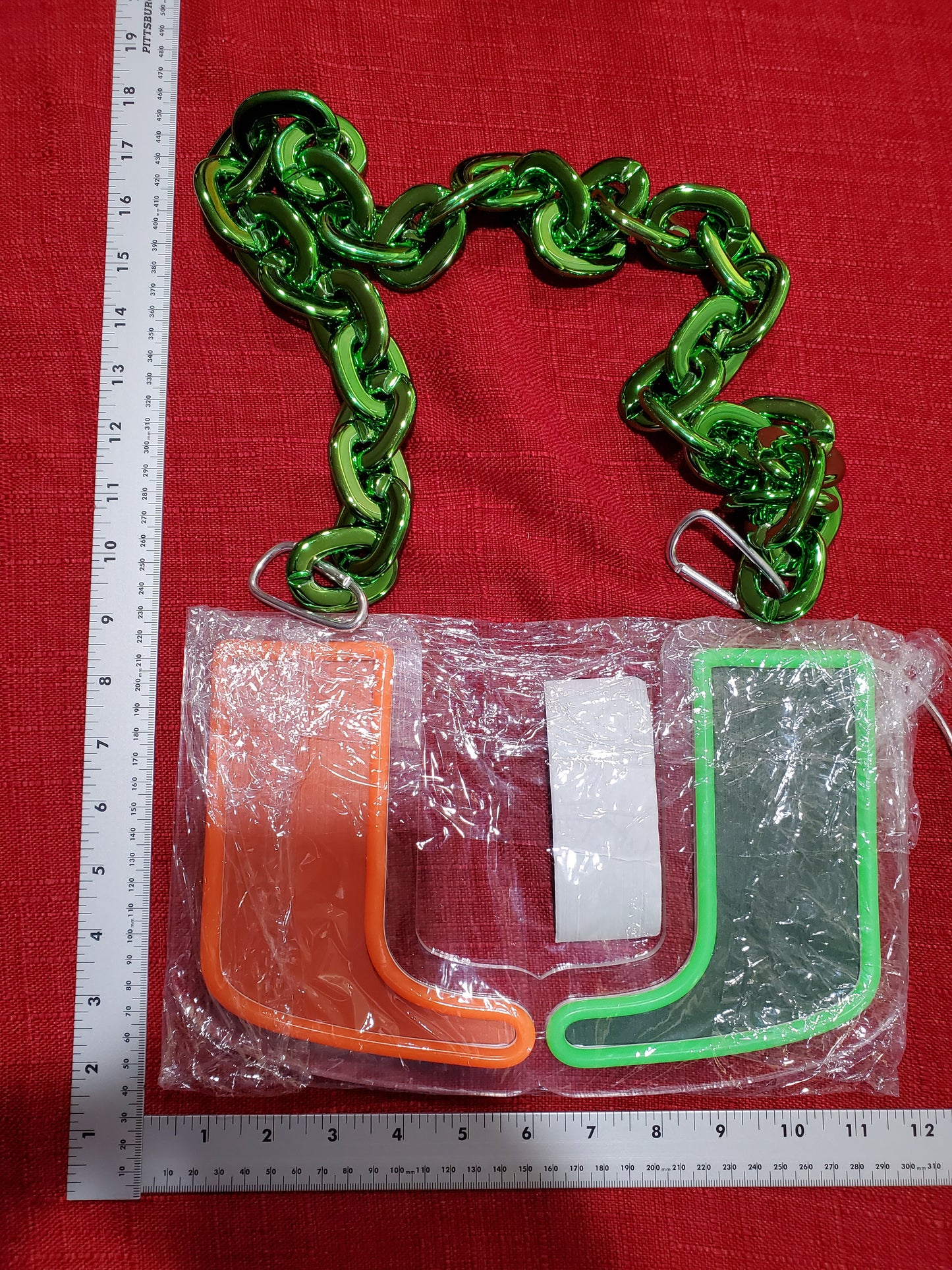 MIAMI HURRICANES led fan Necklace fan chain 12v dual power with dimmer control remote