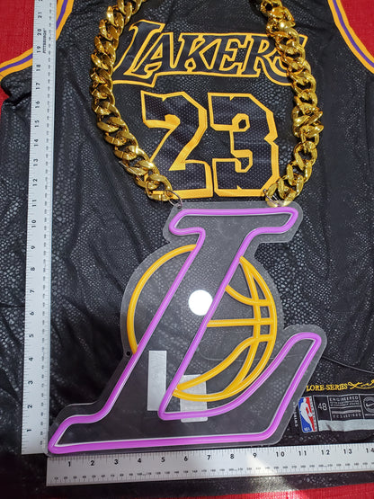 Lakers chain sign 12v dual power with remote and dimmer