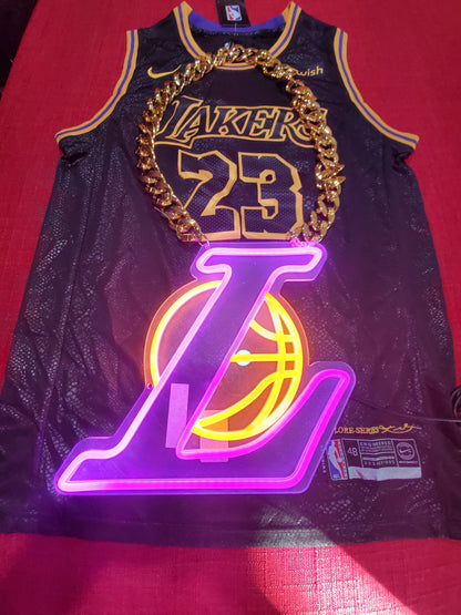 Lakers chain sign 12v dual power with remote and dimmer