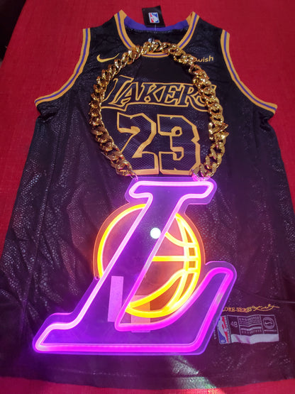 Lakers chain sign 12v dual power with remote and dimmer