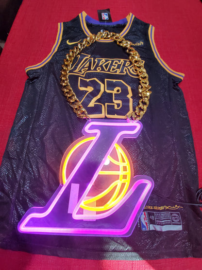Lakers chain sign 12v dual power with remote and dimmer