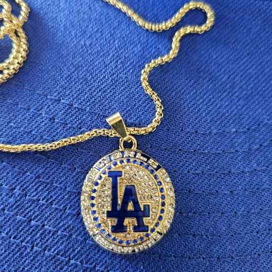 LA 2024 WORLD SERIES Pendant necklace top of ring replica with date and team's engraved 2024